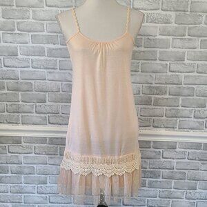 Young Essence Ruffled Cami Slip Dress Extender Feminine Cottage Fairy Small